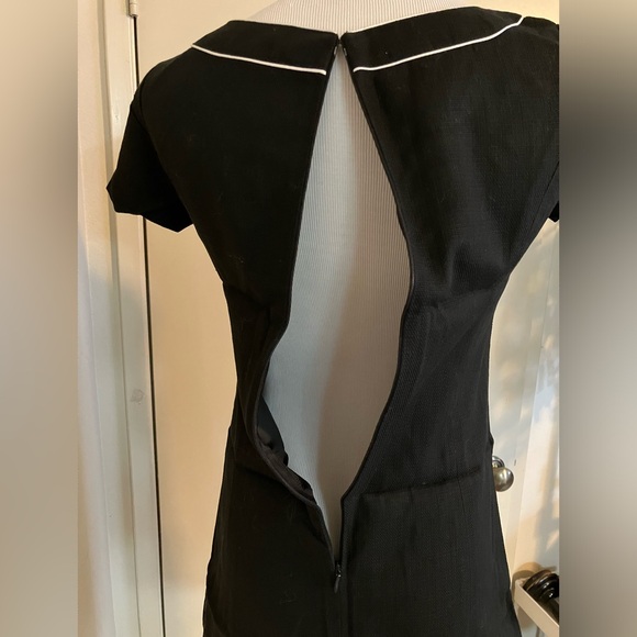 Japanese Jayro White Women's Cap Sleeve Above The Knee A-Line Dress- Black - Picture 5 of 9